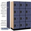 Salsbury 18" Wide Four Tier Designer Wood Locker - 3 Wide - 6 Feet High - 21 Inches Deep - Black - Hasps